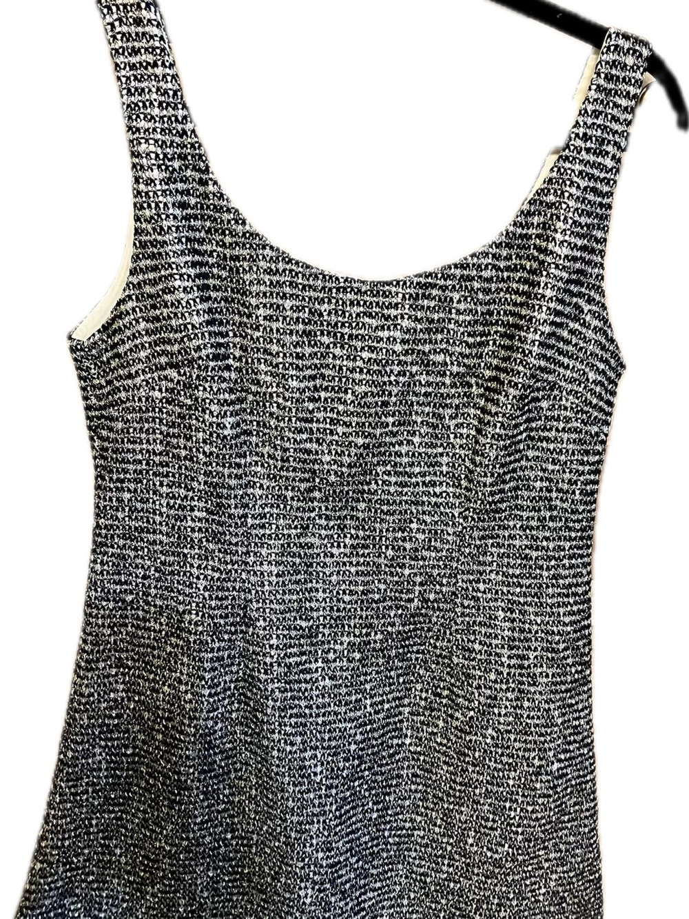 Sleeveless Black & Silver Knit Mini Dress